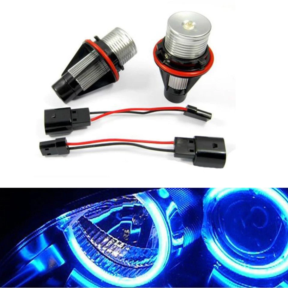 2x Bombillas LED Azules Ojos de Ángel Halo Anillo Luz Lámpara Faro Reemplazar Luces Xenón Foto 1 de 4