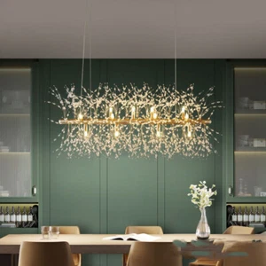 Kitchen Lamp Crystal Pendant Light Gold Ceiling Lights Hotel Chandelier Lighting - Picture 1 of 9