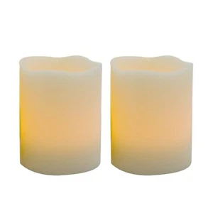 Juego de 2 velas LED de cera real parpadeante realista soplado mágico sacudido - Imagen 1 de 5