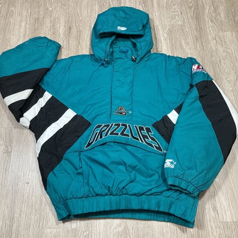 Vintage 80s 90s Utah Grizzlies Starter Jacket L IHL International Hockey Coat Cover