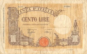 Italy 100 Lire 9.12.1942 P 59 Series G 19 Circulated Banknote QZ 46 - Picture 1 of 2