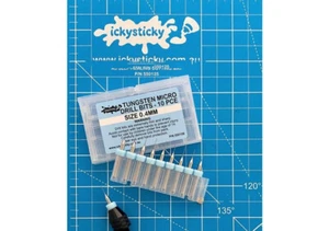 IckySticky Tungsten Micro Drill Bits 0.4mm (10pcs) - Picture 1 of 1
