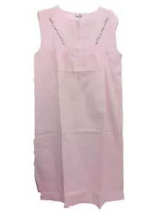 Slenderella rosa Baumwolle Nachthemd 10 - 12 Länge 41" ärmellos Nachthemd - Bild 1 von 6