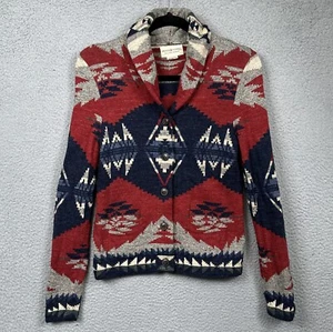 Ralph Lauren Cardigan Womens Small Blue Southwest Aztec Shaw Collar Sweater - Picture 1 of 10