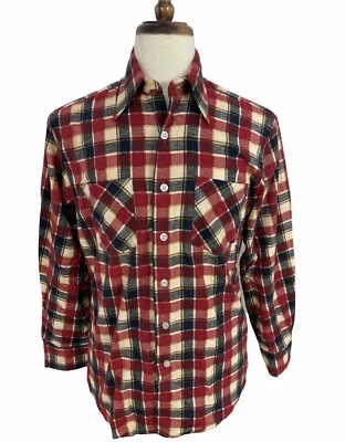 Camisa abotonada vintage de franela a cuadros de la colección Cellini para hombre manga mediana larga Foto 1 de 4