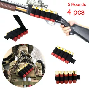 4pc Tactical 5 Rounds Shot Gun Shell Holder Ammo Cartridge Pouch Holster 12/20GA - Picture 1 of 8