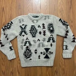 Suéter de Lana Para Mujer Polo Ralph Lauren De Colección Años 80’s Nativo Azteca Santa Fe Talla Grande - Imagen 1 de 8