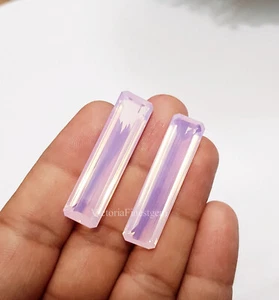 Rosenquarz 28 bis 28 Karat 2 Stck. Baguette Form Lose Edelstein rosa Farbe - Bild 1 von 7