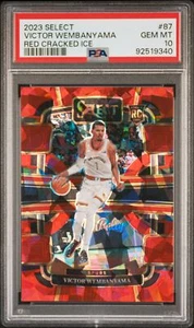 Victor Wembanyama 2023 Select Red Cracked Ice #87 Spurs Rookie RC - PSA 10 - Picture 1 of 2