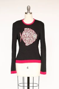 1960s Elaine Post Wool Knit Sweater 70s S - Picture 1 of 9