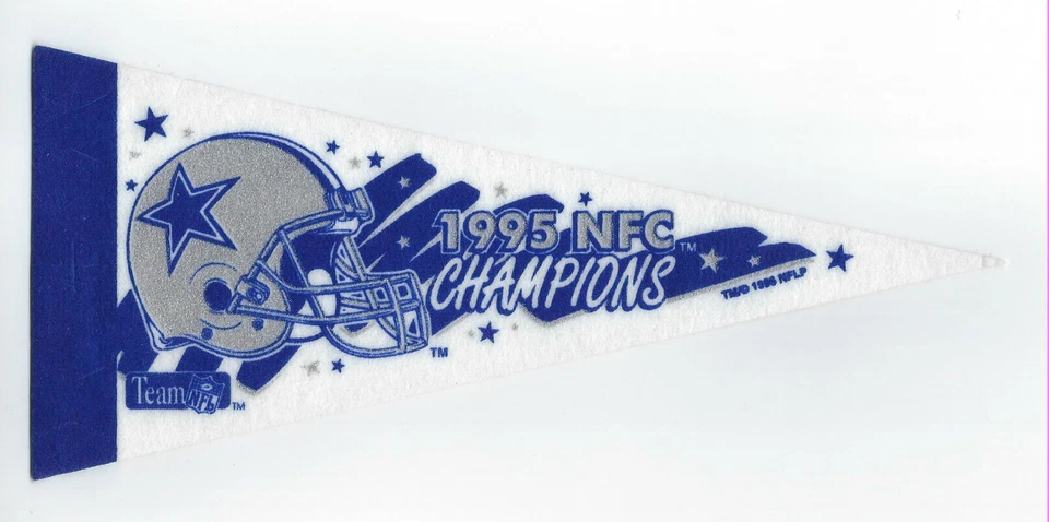 1995 Dallas Cowboys NFC Champs 9" pennant Troy Aikman Emmitt Smith Irvin SB XXX - Image 1 of 1