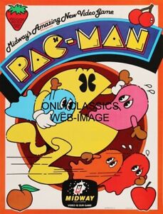 1980 PAC-MAN POSTER ICONIC POP CULTURE VINTAGE VIDEO GAME BY MIDWAY NAMCO