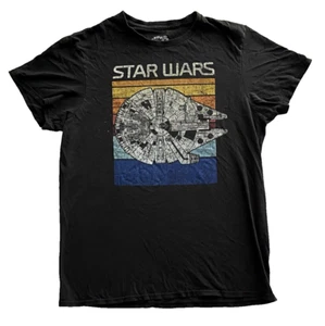 Star Wars Mens Millennium Falcon T-Shirt Black M Short Sleeve Crew Neck Tee - Picture 1 of 6