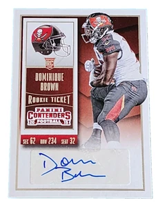Panini Contenders Dominique Brown 2015 Tampa Bay Buccaneers Louisville - automático - Imagen 1 de 1