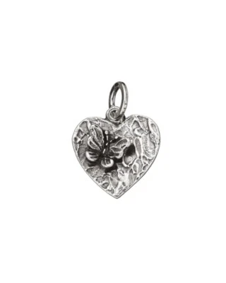 Charm Donna Giovanni Raspini Argento 925 Cuore Con Farfalla Realizzato A Mano 08 - Immagine 1 di 2