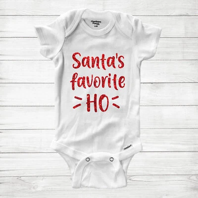Body de bebé Ho favorito de Santa ropa regalo divertido Navidad vacaciones brillo Foto 1 de 3