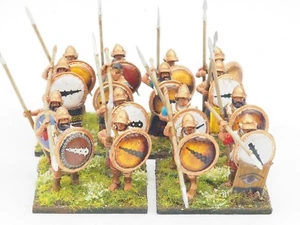 28MM ANCIENTS GREEK ARMOURED HOPLITES X 16. PAINTED. BLUE 316 - Picture 1 of 6