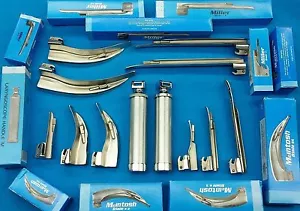 Laryngoscope Mac + Miller Set of 11 BLADES & HANDLE EMT Anesthesia Intubation - Picture 1 of 1