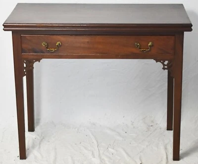 George II Mid-18th Century Mahogany Chinese Chippendale Game Table Flip Top - Image 1 of 4