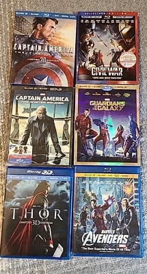 Marvel-3D 6-Blu-ray LOT - Captain America guardians of the Galaxy,Thor,Avengers  - Image 1 of 4