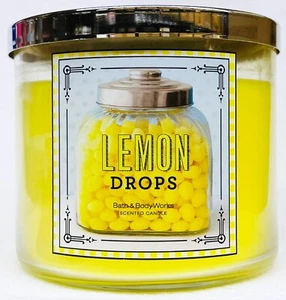 1 Bath & Body Works LEMON DROPS Large Scented 3-Wick Candle 14.5 oz - Picture 1 of 2