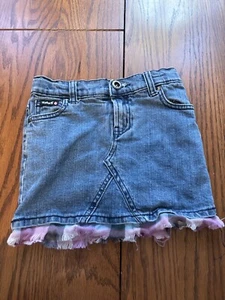hurley girls 6X distressed denim jean mini skirt - Picture 1 of 3