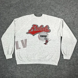 Vintage UNLV Rebels Sweatshirt Mens XL Gray NCAA 90s Crewneck Nevada Las Vegas - Picture 1 of 16
