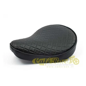 Motorradsattel STITCH aus Öko Leder Farbe schwarz nur Seat Motorrad Custom 25x31cm - Bild 1 von 1