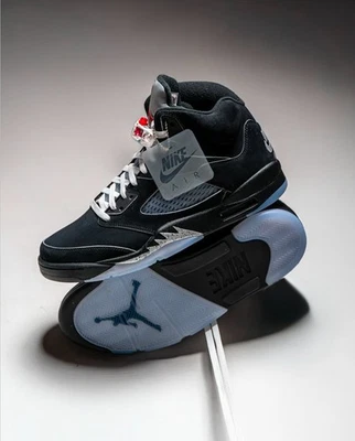 Tênis de basquete masculino Air Jordan 5 retrô OG preto metálico reimaginado cano alto - Imagem 1 de 4