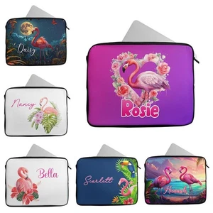 Personalised Any Name Flamingo Design Laptop Case Sleeve Tablet Bag 645 - Picture 1 of 12