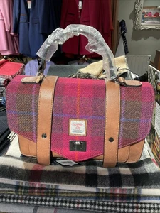 Harris Tweed Fucsia Tartan Large Satchel 8333 A8 - Picture 1 of 3
