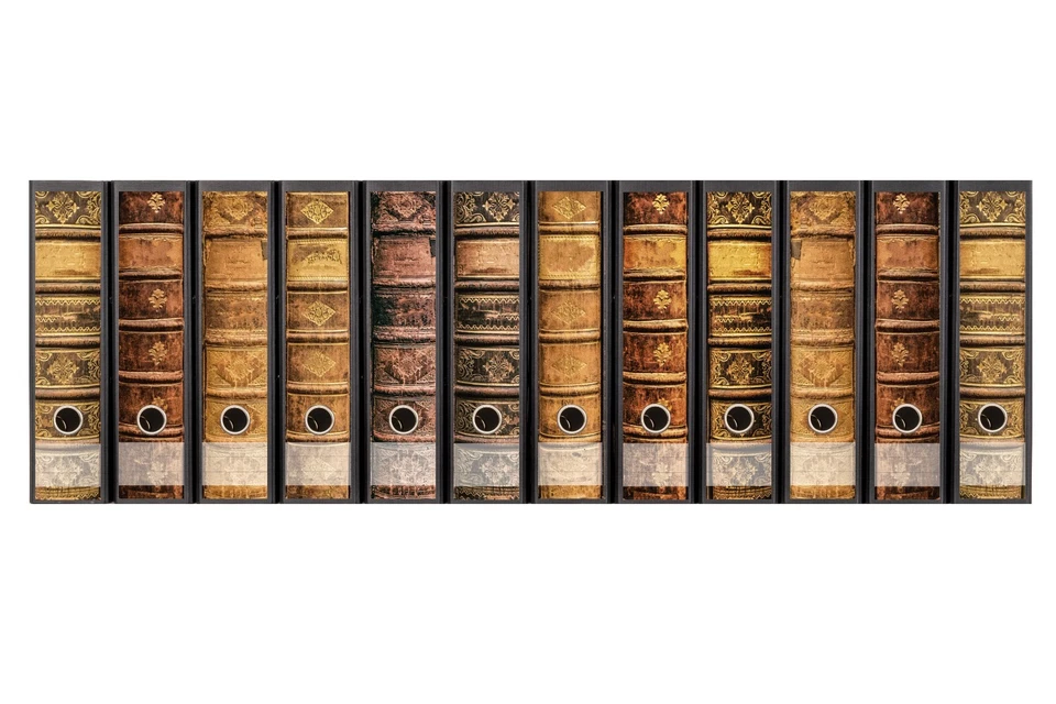 codiarts. 12 breite Ordnerrücken Aufkleber Deko Vintage Buchrücken old Books - Bild 1 von 4