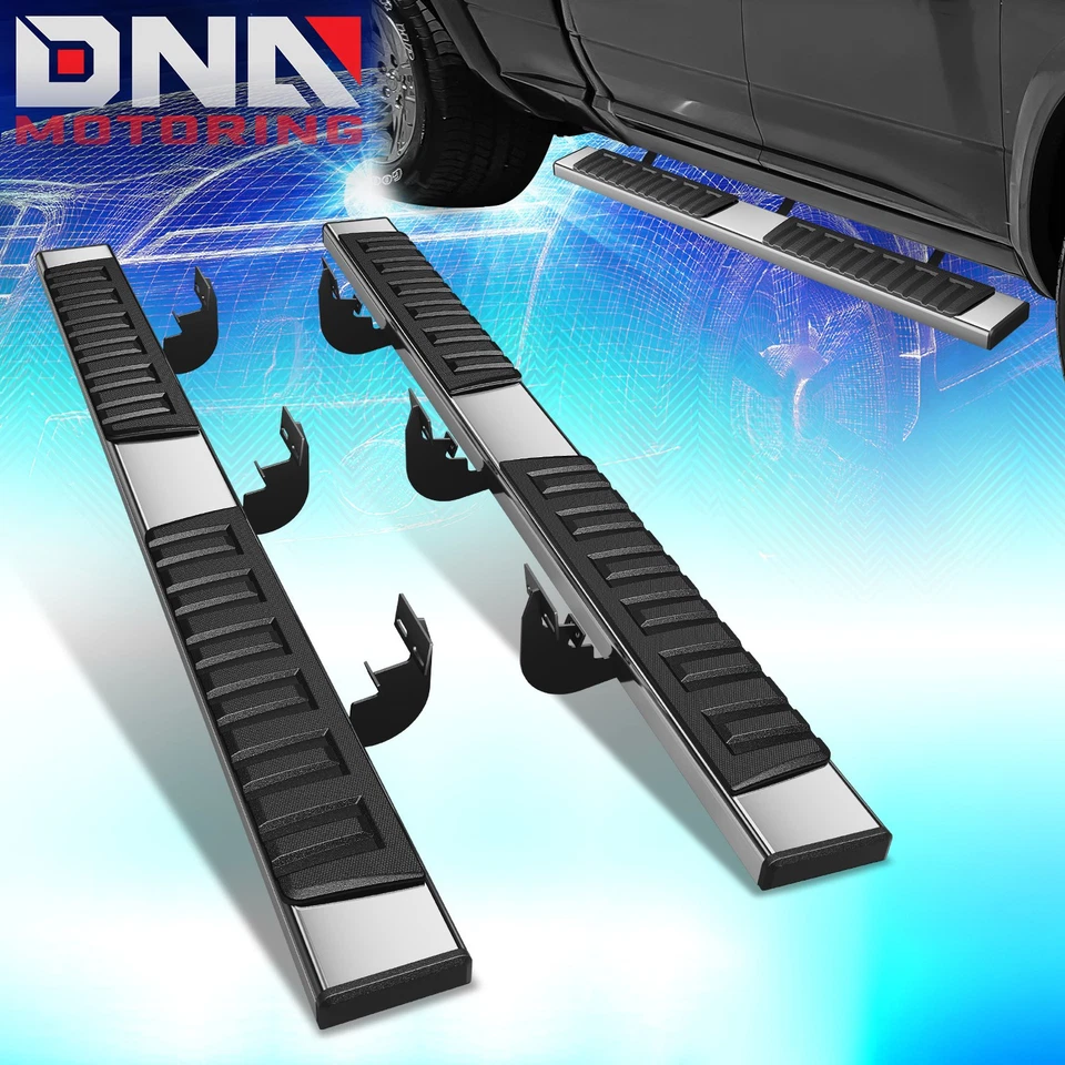 Para Dodge Ram 1500-3500 2009-2023 doble cabina estriberas de barra lateral de 6,75" Foto 1 de 4