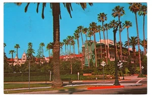 Beverly Hills Hotel Postkarte Palmen Will Rogers Park Los Angeles verschickt 1972 - Bild 1 von 2