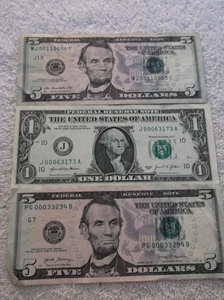 Lot of 3 Low Serial Number  Bills - Picture 1 of 5