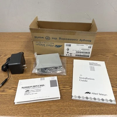 Convertidor de medios Ethernet Allied Telesyn MC13-10 at-mc13 con adaptador de corriente Foto 1 de 4