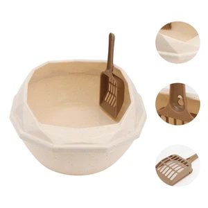  1PC Half-Closed Plastic Cat Litter Toilet Cat Litter Basin Cat Anti-Splashing - Picture 1 of 12