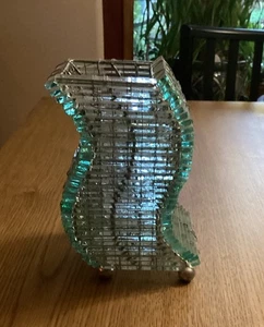 Unique Handcrafted Light Fixture Connected Green Glass Strips For Decor - Picture 1 of 11