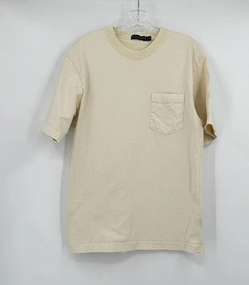The J. Peterman Company Mens Ivory Crew Shirt S Boxy Fit Short Sleeve - Image 1 of 2