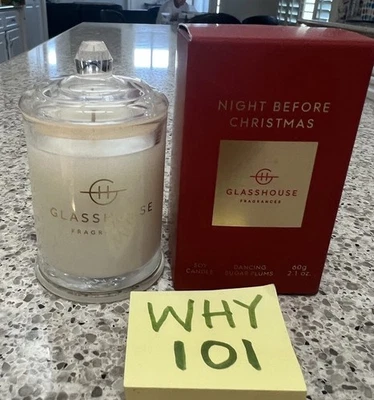 Vela de soja GLASSHOUSE noche antes de Navidad ciruelas de azúcar bailando 2,1 oz/60 g Foto 1 de 4