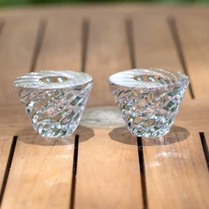 Set (2) kurze Wirbel Kristall Kerzenständer - Bild 1 von 5