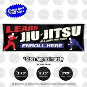 LEARN JIU JITSU Banner Anmeldeschild Kampfsport Display Registrierung Poster - Bild 1 von 4