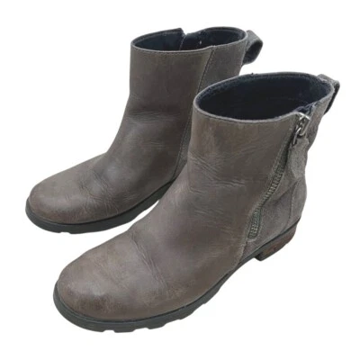 Sorel Emelie Zip Booties Quarry Gray Women's Size 5.5 Boho Western Grunge Rustic - Image 1 of 4
