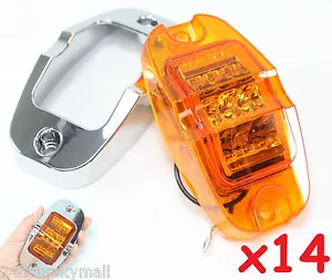 14 Amber Big & Bright 4 "Marcador lateral de espacio libre Base plana LED Light Truck Trailer - Imagen 1 de 5