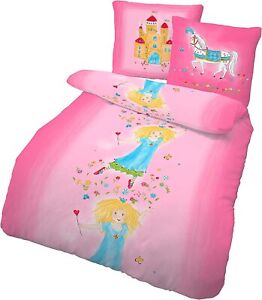 Biber Bettwäsche Prinzessin pink 135 x 200 cm / 80 x 80 cm Flanell