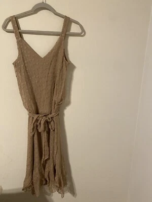 Vestido Jonathan Martin sin mangas 100 seda acampanado talla 10 vintage cinturón de hadas Y2K Foto 1 de 4