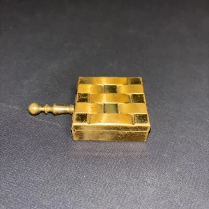Vintage 1950s Brass Woven Top Finger Ash Tray - Picture 1 of 7