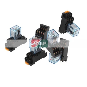 A● 6 Pcs HH54PL Coil Power Relay 14PIN With Socket Base AC 110V - Picture 1 of 4