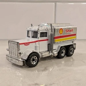 Vintage 1992-1994 Matchbox SHELL Peterbilt Tanker Truck MB100 white chrome 1:80 - Picture 1 of 7