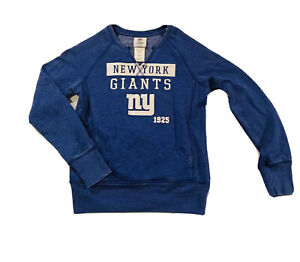 Brand New NFL New York Giants Girls Blue Long Sleeve V-Neck Shirt Size L 10/12